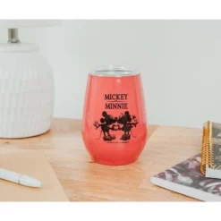 Silver Buffalo Disney Mickey & Minnie Stainless Steel Tumbler with Lid | Holds 10 Ounces -WATER BOTTLES Sales unnamed file 1018