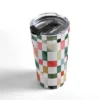 Society6 Ninola Design Watercolor Checker Yuletide 20 oz Stainless Steel Travel Mug - Deny Designs -WATER BOTTLES Sales unnamed file 1032
