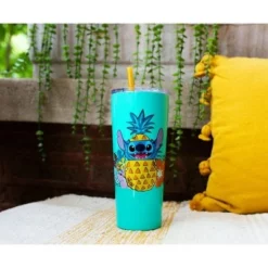 Silver Buffalo Disney Lilo & Stitch Ohana 22oz Stainless Steel Tumbler w/ Straw -WATER BOTTLES Sales unnamed file 1044