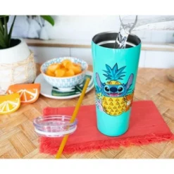 Silver Buffalo Disney Lilo & Stitch Ohana 22oz Stainless Steel Tumbler w/ Straw -WATER BOTTLES Sales unnamed file 1046