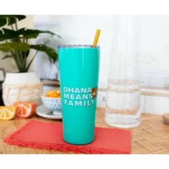 Silver Buffalo Disney Lilo & Stitch Ohana 22oz Stainless Steel Tumbler w/ Straw -WATER BOTTLES Sales unnamed file 1047