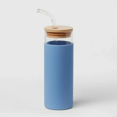 16.9oz Glass Tumbler with Straw & Silicone Sleeve - Threshold™ Asparagus 6 16.9oz Glass Tumbler with Straw & Silicone Sleeve - Threshold™ Asparagus - Image 4