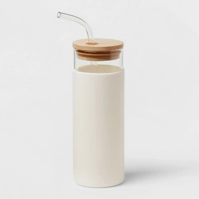 16.9oz Glass Tumbler with Straw & Silicone Sleeve - Threshold™ Asparagus 7 16.9oz Glass Tumbler with Straw & Silicone Sleeve - Threshold™ Asparagus - Image 5