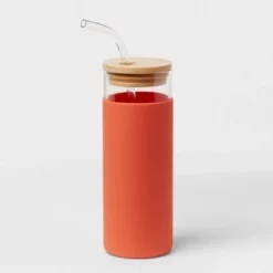 16.9oz Glass Tumbler with Straw & Silicone Sleeve - Threshold™ Asparagus 15 16.9oz Glass Tumbler with Straw & Silicone Sleeve - Threshold™ Asparagus -WATER BOTTLES Sales unnamed file 1124