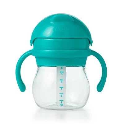 OXO Tot Transitions Straw Cup with Removable Handles - 6oz - Teal 4 OXO Tot Transitions Straw Cup with Removable Handles - 6oz - Teal - Image 2