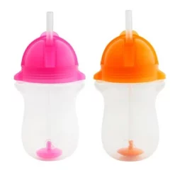 Munchkin 2pk Click Lock Weighted Straw Cup 10oz Pink -WATER BOTTLES Sales unnamed file 1178