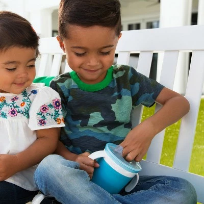 Munchkin SnackCatch & Sip 2-in-1 Snack Catcher and Spill Proof Cup - 2pk Blue 4 Munchkin SnackCatch & Sip 2-in-1 Snack Catcher and Spill Proof Cup - 2pk Blue - Image 2