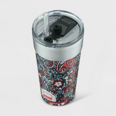 Vera Bradley + Coleman 20oz Brew Stainless Steel Vacuum Insulated Tumbler - Eden Paisley Gray 3 Vera Bradley + Coleman 20oz Brew Stainless Steel Vacuum Insulated Tumbler - Eden Paisley Gray - Image 2