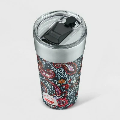 Vera Bradley + Coleman 20oz Brew Stainless Steel Vacuum Insulated Tumbler - Eden Paisley Gray 4 Vera Bradley + Coleman 20oz Brew Stainless Steel Vacuum Insulated Tumbler - Eden Paisley Gray - Image 3