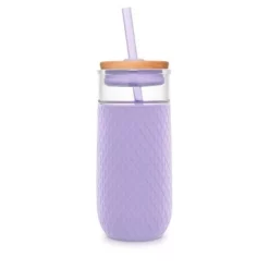 Ello Devon 18oz Glass Tumbler with Lid Purple -WATER BOTTLES Sales unnamed file 1275