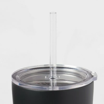 Room Essentials 25oz Double Walled Stainless Steel Vacuum Tumbler with Silicone Lid & Straw White 4 Room Essentials 25oz Double Walled Stainless Steel Vacuum Tumbler with Silicone Lid & Straw White - Image 2