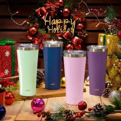 Zak Designs 20 30 oz. Stainless Steel Tumbler Vacuum Insulated Splash-Proof Slide Lid Alpine Travel Tumbler w/ Extra Reusable Straw 5 Zak Designs 20 30 oz. Stainless Steel Tumbler Vacuum Insulated Splash-Proof Slide Lid Alpine Travel Tumbler w/ Extra Reusable Straw - Image 3