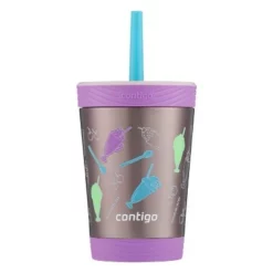 Contigo Kids Stainless Steel Kids Spill-Proof Tumbler with Straw Floral -WATER BOTTLES Sales unnamed file 1314