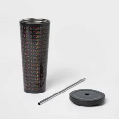 24oz Tumbler with Straw Love is Not a Crime Multicolor - Pride