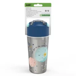 Zak Designs Double Wall Stainless Steel Straw Bottle - Moon Bear - 12oz -WATER BOTTLES Sales unnamed file 1378