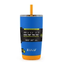 Zulu Tempo 12oz Stainless Steel Kids Tumbler with Straw Blue