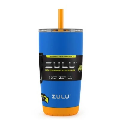 Zulu Tempo 12oz Stainless Steel Kids Tumbler with Straw Blue 3 Zulu Tempo 12oz Stainless Steel Kids Tumbler with Straw Blue