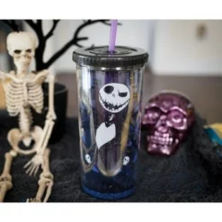 The Nightmare Before Christmas Silver Buffalo Nightmare Before Christmas Jack Skellington Carnival Cup With Straw | 20 Ounces -WATER BOTTLES Sales unnamed file 1424