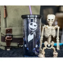 The Nightmare Before Christmas Silver Buffalo Nightmare Before Christmas Jack Skellington Carnival Cup With Straw | 20 Ounces -WATER BOTTLES Sales unnamed file 1425
