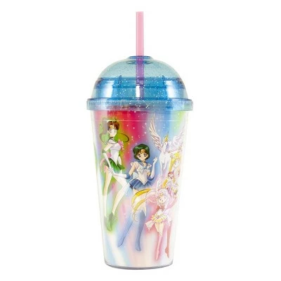 Just Funky Sailor Moon 16oz. Carnival Cup with Glitter Dome Lid 4 Just Funky Sailor Moon 16oz. Carnival Cup with Glitter Dome Lid - Image 2