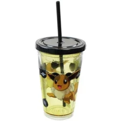 Just Funky Pokemon Eevee 18oz Carnival Cup w/ Floating Confetti Pokeballs