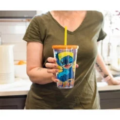 Silver Buffalo Disney Lilo & Stitch Carnival Cup With Ice Cubes | Holds 16 Ounces -WATER BOTTLES Sales unnamed file 1493