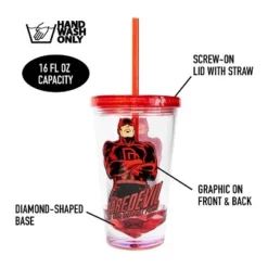 Just Funky Marvel Retro Daredevil 18oz Carnival Cup -WATER BOTTLES Sales unnamed file 1549