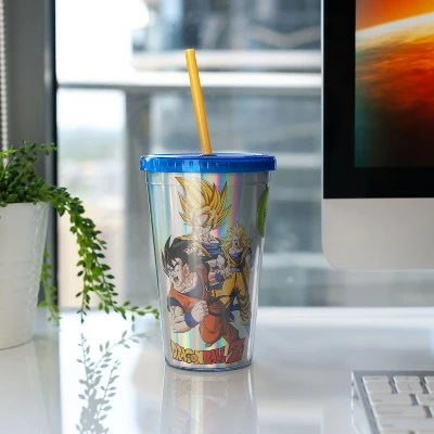 Just Funky Dragon Ball Z Collectibles | Holographic Travel Cup with Straw | 16 oz 6 Just Funky Dragon Ball Z Collectibles | Holographic Travel Cup with Straw | 16 oz - Image 4