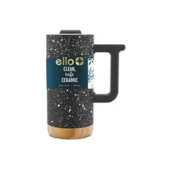 Ello 16oz Ceramic Aspen Travel Mug Black