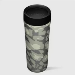 Corkcicle Commuter Cup 17 Ounce Insulated Stainless Steel Spill Proof Travel Coffee Mug with Sip Lid for Hot and Cold Drinks, Snow Leopard -WATER BOTTLES Sales unnamed file 1842
