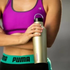 Corkcicle Luxe 20 Ounce Sport Canteen Triple Insulated Stainless Steel Water Bottle with Straw Cap and Folding Metal Handle, Gunmetal -WATER BOTTLES Sales unnamed file 20