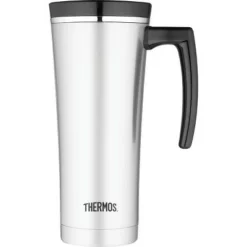Thermos 16 oz Sipp Insulated Stainless Steel Travel Mug w/ Handle - Silver/Black