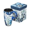 Evergreen Shades of Indigo Ceramic Latte Travel Cup w/Gift Box , 17 oz. 1 Evergreen Shades of Indigo Ceramic Latte Travel Cup w/Gift Box , 17 oz. -WATER BOTTLES Sales unnamed file 2268