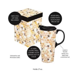 Evergreen Ceramic Travel Cup w/box, 17 OZ., Happy to bee home 10 Evergreen Ceramic Travel Cup w/box, 17 OZ., Happy to bee home -WATER BOTTLES Sales unnamed file 2310