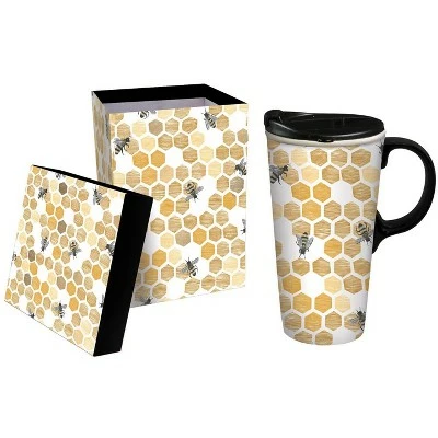 Evergreen Ceramic Travel Cup w/box, 17 OZ., Happy to bee home 7 Evergreen Ceramic Travel Cup w/box, 17 OZ., Happy to bee home - Image 5