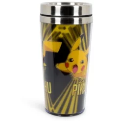 Just Funky Pokemon Lenticular Pikachu 16oz Travel Coffee Mug Tumbler w/ Non-Spill Metal Lid