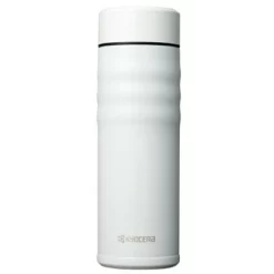 Kyocera Twist Pearl White Ceramic 17 Ounce Insulated Hot & Cold Travel Mug