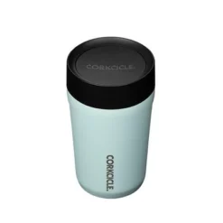 Corkcicle Commuter Cup 9 Ounce Insulated Stainless Steel Spill Proof Travel Coffee Mug with Sip Lid for Hot and Cold Drinks, Gloss Powder Blue