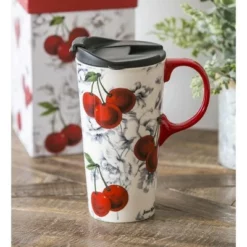 Evergreen Ceramic Travel Cup, 17 OZ. ,w/box, Home Sweet Home -WATER BOTTLES Sales unnamed file 2545