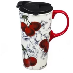 Evergreen Ceramic Travel Cup, 17 OZ. ,w/box, Home Sweet Home -WATER BOTTLES Sales unnamed file 2546