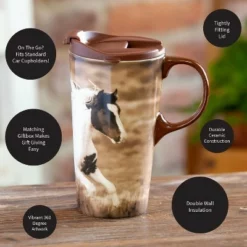 Evergreen Realistic Horse Ceramic Perfect Cup 17oz. -WATER BOTTLES Sales unnamed file 2558