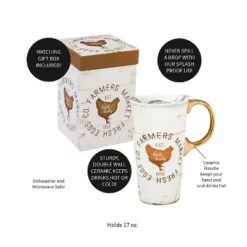 Evergreen Ceramic Travel Cup w/box and Triton Lid, 17 OZ., Farmers Market -WATER BOTTLES Sales unnamed file 2564