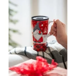 Evergreen Ceramic FLOMO 360 Travel Cup, 17 oz., Winter Gnome -WATER BOTTLES Sales unnamed file 2569