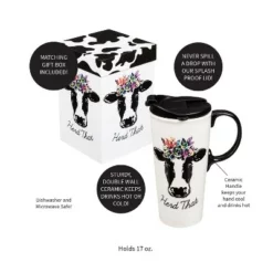 Evergreen Ceramic Travel Cup, 17 OZ. ,w/box, Herd That -WATER BOTTLES Sales unnamed file 2579