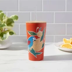 Threshold 18.5oz Stainless Steel Tumbler with Bamboo Lid Bird