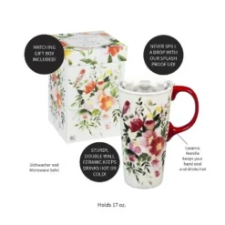 Evergreen Flag Ceramic Travel Cup, 17 OZ. ,w/box and Tritan Lid, Happy Life -WATER BOTTLES Sales unnamed file 2646