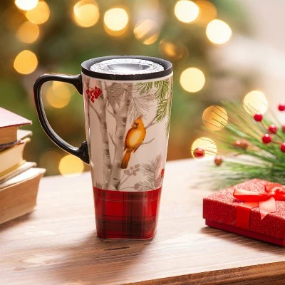 Evergreen Ceramic FLOMO 360 Travel Cup, 17 oz., Christmas Cadence 4 Evergreen Ceramic FLOMO 360 Travel Cup, 17 oz., Christmas Cadence - Image 2