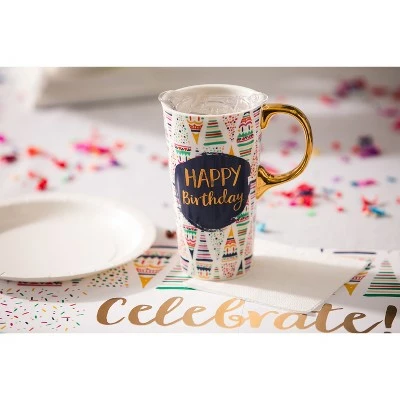 Evergreen Beautiful Birthday Confetti Ceramic Travel Cup with Lid - 5 x 4 x 7 Inches 8 Evergreen Beautiful Birthday Confetti Ceramic Travel Cup with Lid - 5 x 4 x 7 Inches - Image 6