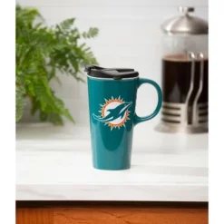 Evergreen Miami Dolphins, 17oz Boxed Travel Latte -WATER BOTTLES Sales unnamed file 2743