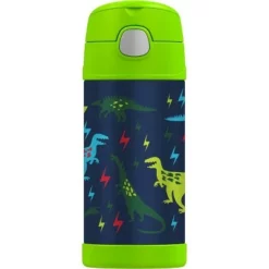 Thermos 12oz FUNtainer Water Bottle with Bail Handle Green Jungle Kingdom -WATER BOTTLES Sales unnamed file 2859